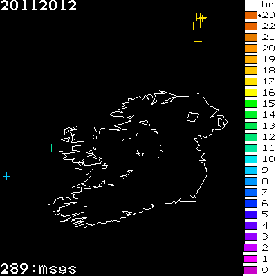 Lightning Report for Ireland on Tuesday 20 November 2012