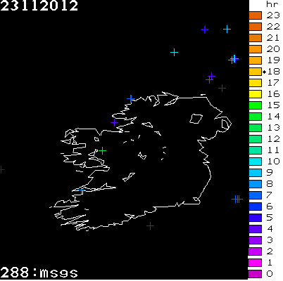 Lightning Report for Ireland on Friday 23 November 2012