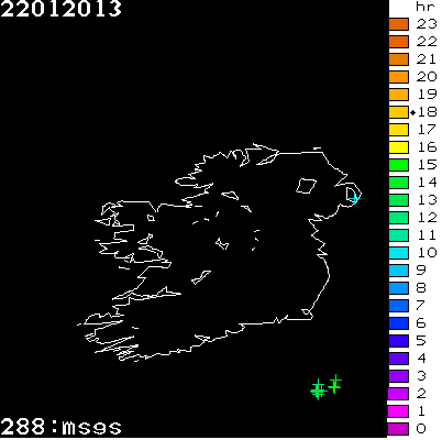 Lightning Report for Ireland on Tuesday 22 January 2013
