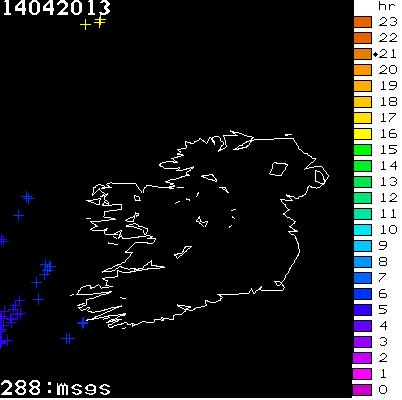 Lightning Report for Ireland on Sunday 14 April 2013