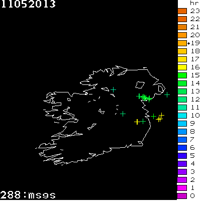 Lightning Report for Ireland on Saturday 11 May 2013