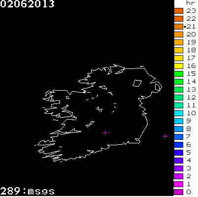 Lightning Report for Ireland on Sunday 02 June 2013