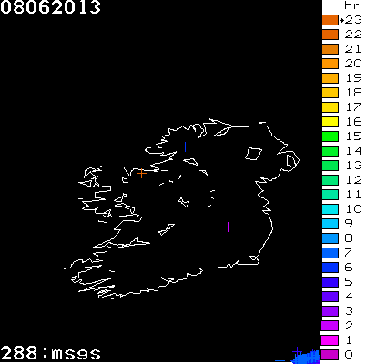 Lightning Report for Ireland on Saturday 08 June 2013