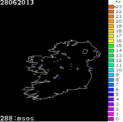 Lightning Report for Ireland on Friday 28 June 2013
