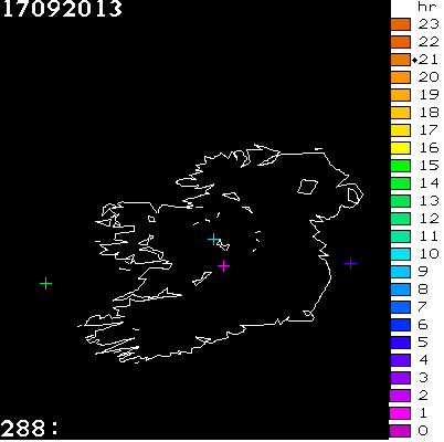 Lightning Report for Ireland on Tuesday 17 September 2013