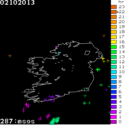 Lightning Report for Ireland on Wednesday 02 October 2013
