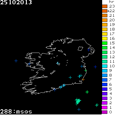 Lightning Report for Ireland on Friday 25 October 2013
