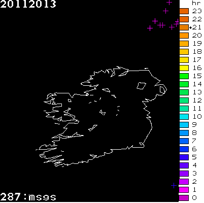 Lightning Report for Ireland on Wednesday 20 November 2013
