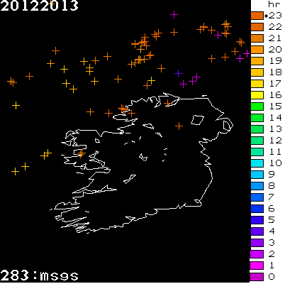 Lightning Report for Ireland on Friday 20 December 2013