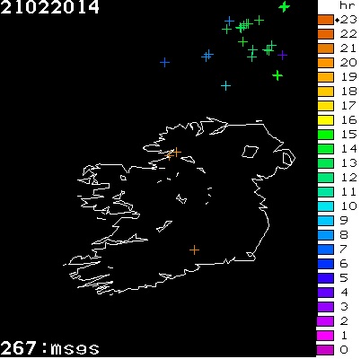 Lightning Report for Ireland on Friday 21 February 2014