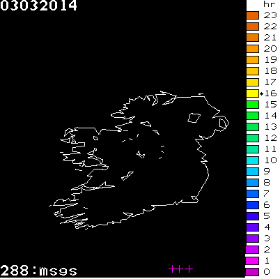 Lightning Report for Ireland on Monday 03 March 2014