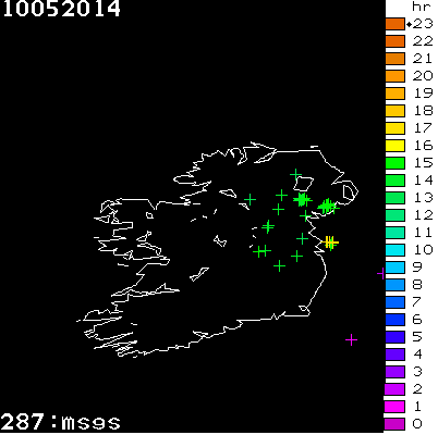 Lightning Report for Ireland on Saturday 10 May 2014