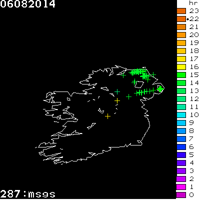 Lightning Report for Ireland on Wednesday 06 August 2014