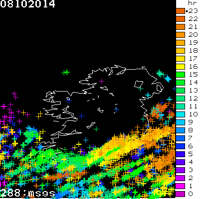 Lightning Report for Ireland on Wednesday 08 October 2014