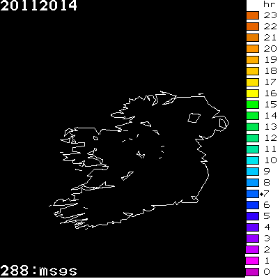 Lightning Report for Ireland on Thursday 20 November 2014