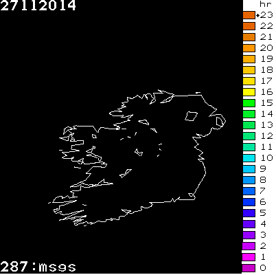 Lightning Report for Ireland on Thursday 27 November 2014