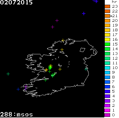 Lightning Report for Ireland on Thursday 02 July 2015