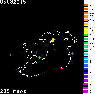Lightning Report for Ireland on Wednesday 05 August 2015