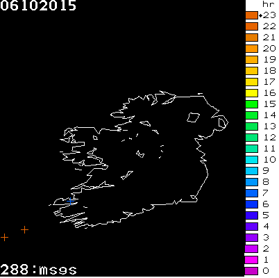 Lightning Report for Ireland on Tuesday 06 October 2015
