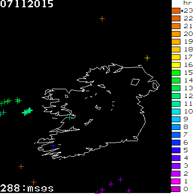 Lightning Report for Ireland on Saturday 07 November 2015