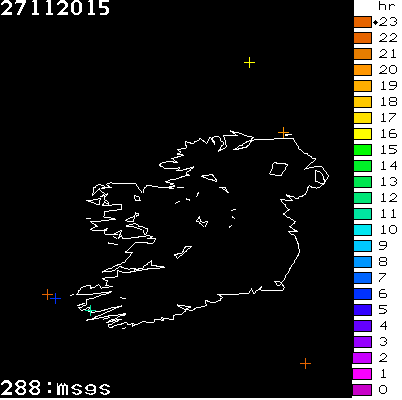 Lightning Report for Ireland on Friday 27 November 2015