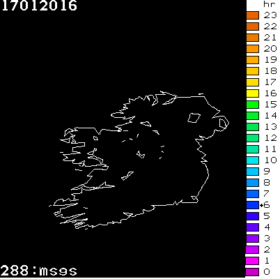Lightning Report for Ireland on Sunday 17 January 2016