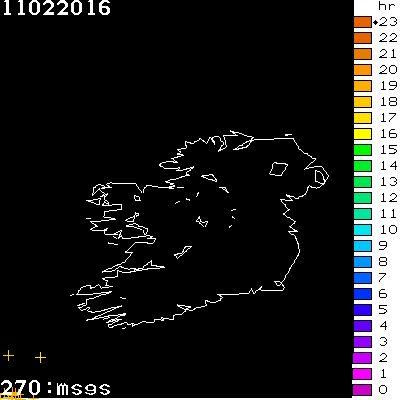 Lightning Report for Ireland on Thursday 11 February 2016