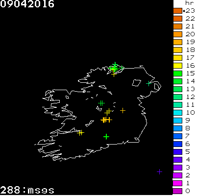 Lightning Report for Ireland on Saturday 09 April 2016