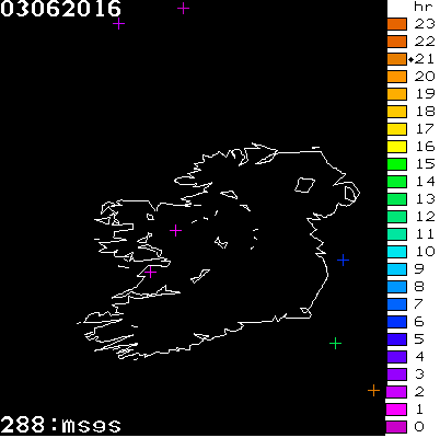 Lightning Report for Ireland on Friday 03 June 2016