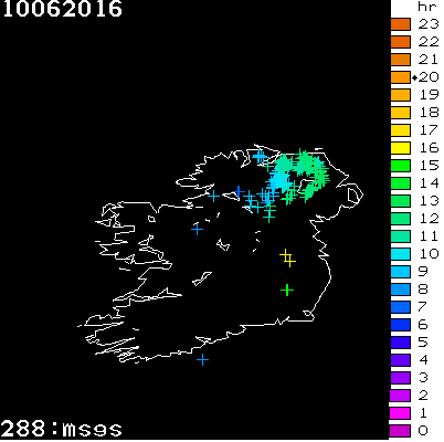 Lightning Report for Ireland on Friday 10 June 2016
