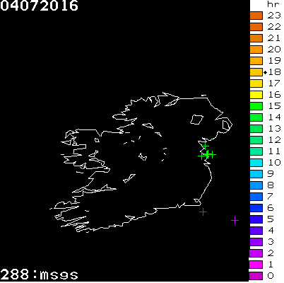 Lightning Report for Ireland on Monday 04 July 2016