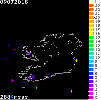 Lightning Report for Ireland on Saturday 09 July 2016