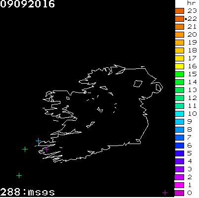 Lightning Report for Ireland on Friday 09 September 2016