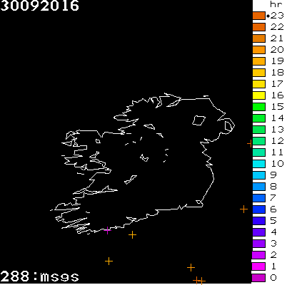 Lightning Report for Ireland on Friday 30 September 2016