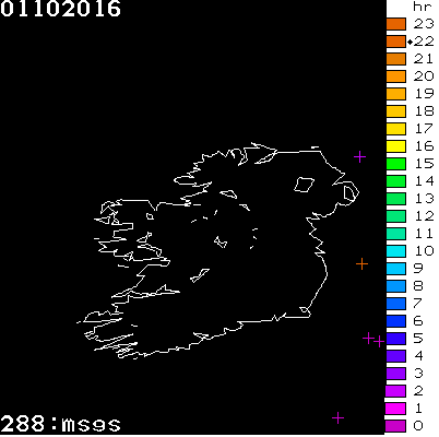 Lightning Report for Ireland on Saturday 01 October 2016