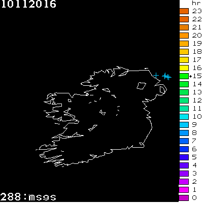 Lightning Report for Ireland on Thursday 10 November 2016