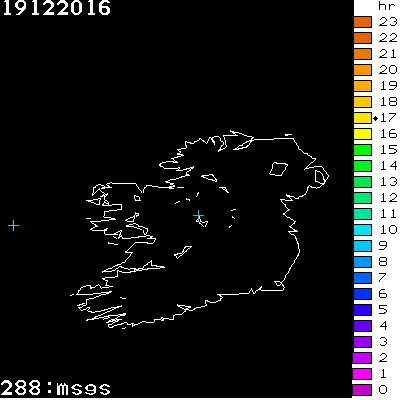 Lightning Report for Ireland on Monday 19 December 2016