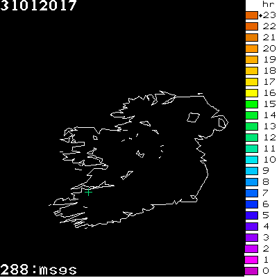 Lightning Report for Ireland on Tuesday 31 January 2017