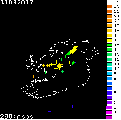Lightning Report for Ireland on Friday 31 March 2017