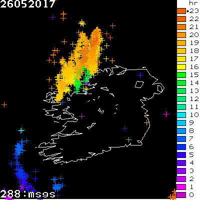 Lightning Report for Ireland on Friday 26 May 2017