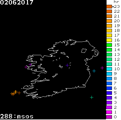 Lightning Report for Ireland on Friday 02 June 2017
