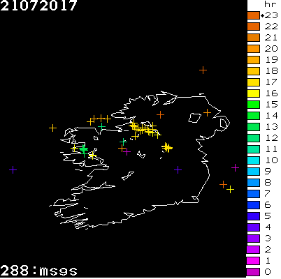 Lightning Report for Ireland on Friday 21 July 2017