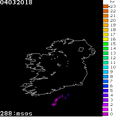 Lightning Report for Ireland on Sunday 04 March 2018