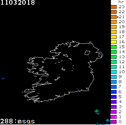 Lightning Report for Ireland on Sunday 11 March 2018