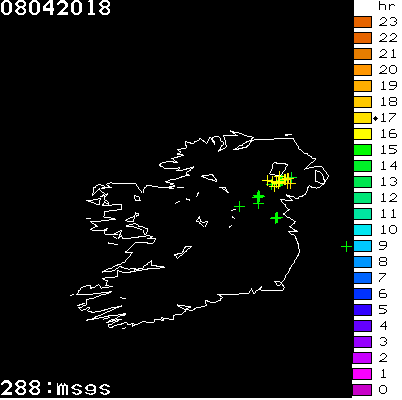 Lightning Report for Ireland on Sunday 08 April 2018