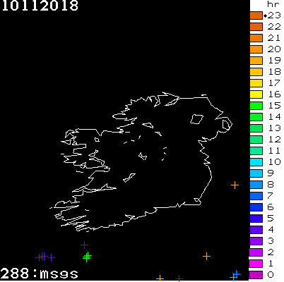 Lightning Report for Ireland on Saturday 10 November 2018