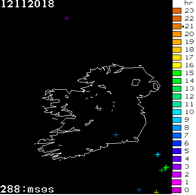 Lightning Report for Ireland on Monday 12 November 2018