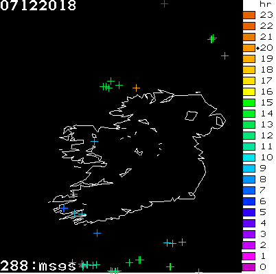 Lightning Report for Ireland on Friday 07 December 2018