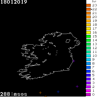 Lightning Report for Ireland on Friday 18 January 2019