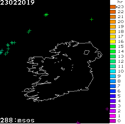 Lightning Report for Ireland on Saturday 23 February 2019